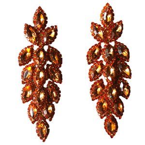 Leaf Shape Swarovski Crystal Earrings